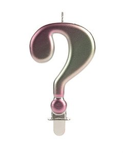 Vela Wave Rosa e Dourada Interrogação