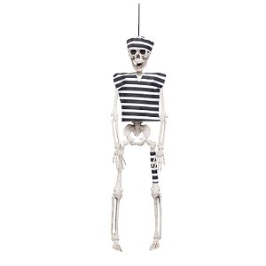 Boneco Prisioneiro Esqueleto Preto e Branco 5,5x9x40cm - 1 Un