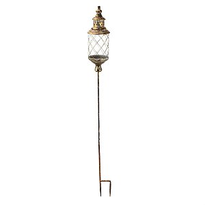 Lanterna de Metal de Vidro Jardim 15x15x147