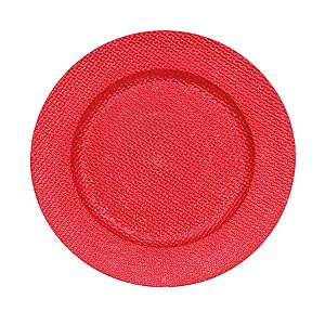 Sousplat Craquelado Vermelho - 6 Un