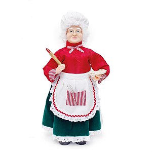 Boneco de Mamãe Noel Noel com Rolo de Macarrão de 48cm