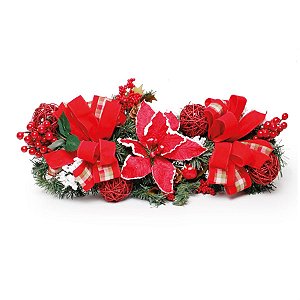 Festão Xadrez Tradicional Vermelho 67cm (Arranjos e Guirlandas)