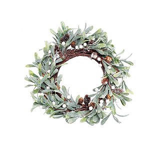 Guirlanda de Natal Verde e Marrom e Branco 40cm (Guirlanda de Natal Decoradas)