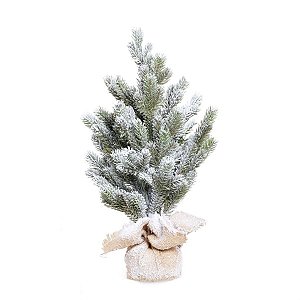 Mini Árvore de Natal Nevada Verde e Marrom 55cm