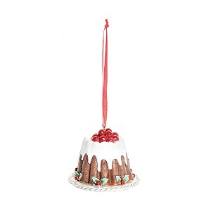 Enfeite para Pendurar - Bolos Marrom e Vermelho e Branco - 3 Peças