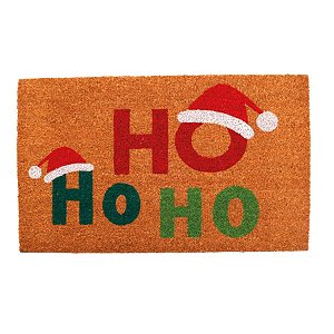 Capacho de Natal Hohoho com Chapéu Colorido - 1 Unidade