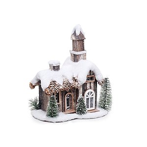 Casa com Torre Nevada Marrom e Branco 2 AA