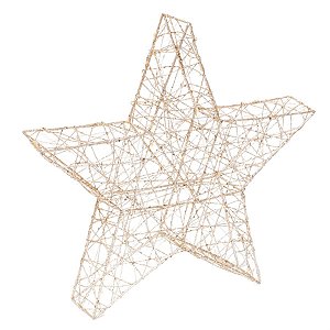 Estrela com Led Trabalhada Ouro 55cm