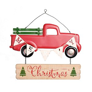 Quadro Caminhão Merry Christmas Colorido