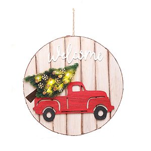 Quadro Decorado com Led Caminhão Home Bege e Vermelho e Verde Bandeira 2 AA