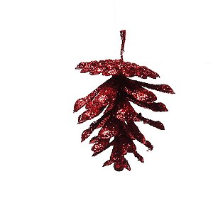 Pinha Glitter Vermelho - 1 Un