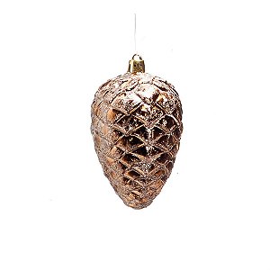 Enfeite Formato Pinha Ouro 10cm (Enfeites) - 3 Peças