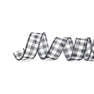 Fita de Natal Xadrez Preto e Branco 3,8cmx9,14m - 1 Un