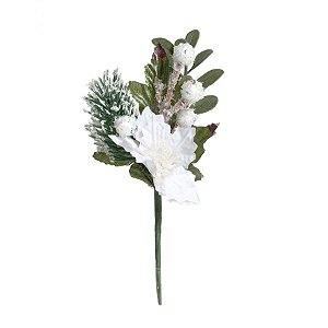 Poinsetia com Frutas com Folhas Branco e Verde - 1 Un