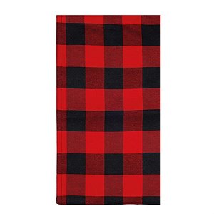 Caminho de Mesa Xadrez Vermelho e Preto 140X40 - 1 Unidade