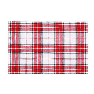 Lugar Americano Xadrez Vermelho e Branco e Verde