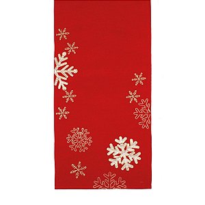 Caminho de Mesa Flocos de Neve Vermelho 175X40