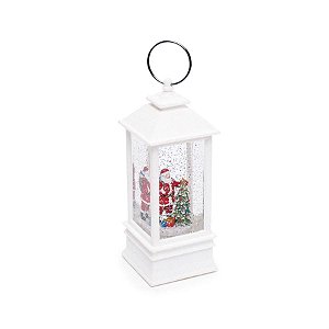 Lanterna com Noel Branco e Vermelho 3 AAA (Lant e Fig com Água)