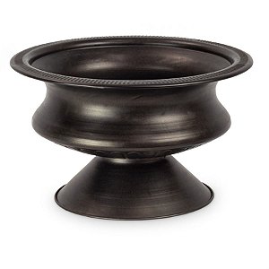 Ânfora de Metal Baixa Preta 30x30x18