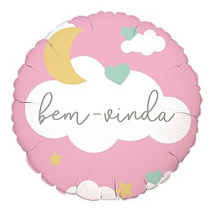 Balão Metalizado Redondo Seja Bem Vinda 18'' / 45cm