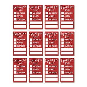 Cartela Adesivo Etiqueta Especial para Você Vermelho 23,5X19Cm - 24 Un