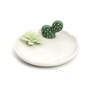 Prato Cacto Branco e Verde Claro P - 1 Un