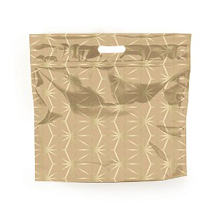 Sacola Laminada com Ziper Star Ouro 32x40 Sanfonado - 1 Un