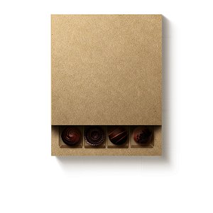 Caixa Quadrada com Luva para 16 Docinhos Kraft 16,8x16,8x4 - 10 Un