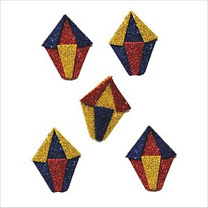Aplique para Decoração Junina Balão em EVA Glitter - 5 Un