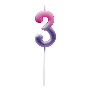 Vela N°3 Ombre Lilás e Roxo