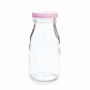 Garrafinha de Leite Tampa COM FURO Rosa 200ml - 1 Un