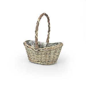 Cesto vime Oval Curvado com Alça Cartago - M 30x25x15