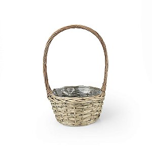 Cesto vime Redondo com Alça Alta Cartago - M 27x24x13