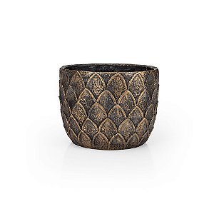 Vaso Cerâmica Escamas Gold - G 23x23x18