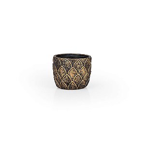 Vaso Cerâmica Escamas Gold - P 14x14x12