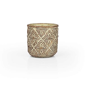 Vaso Cerâmica Flor Dourada - G 15x15x15