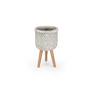 Vaso Cerâmica Treliça com Pé - M 18x18x32,5