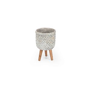 Vaso Cerâmica Treliça com Pé - P 16X16X26