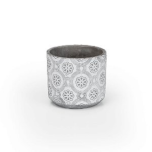 Vaso Cimento Desenho Flor 16X16X14