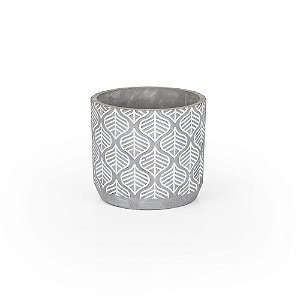 Vaso Cimento Desenho Pena 15,5X15,5X14,5