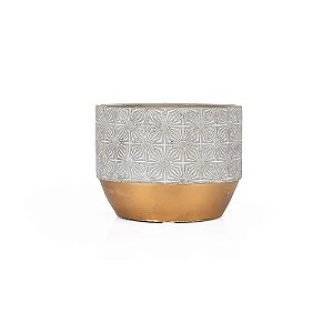 Vaso Cimento Gold Estrelas - M 17X17X12,5