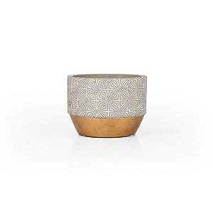 Vaso Cimento Gold Estrelas - P 14,5X14,5X11