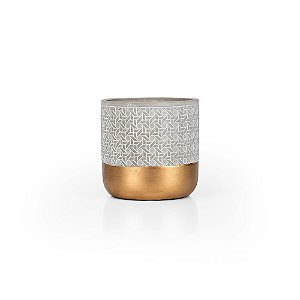 Vaso Cimento Gold Geométrico - P 13X13X13