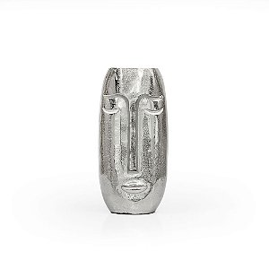 Vaso Metal Face Silver - M 15X12X32
