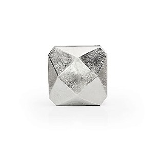 Vaso Metal Geométrico Silver - P 21X12X21,5