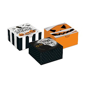 Caixa Divertida Noite do Terror Sortido 8,5X8,5X3,5cm Preto - 10 Un