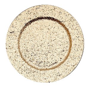 Sousplat Liso com Glitter Dourado - 1 Un