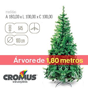 Árvore de Natal Portobelo Verde Base Plástica 1,80m com 645 Hastes