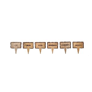 Kit Placas para Queijos em Madeira - 6 Un