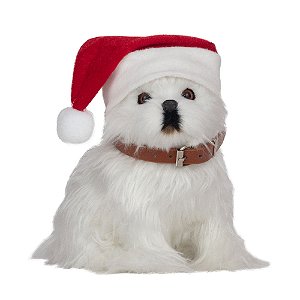 Cachorro West High Decorativo com Gorro 17cm